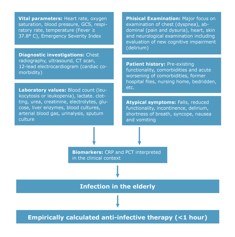 Detection of bacterial infections in elderly emergency room patients